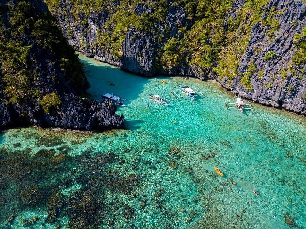 Laguna vista dall'alto, Palawan